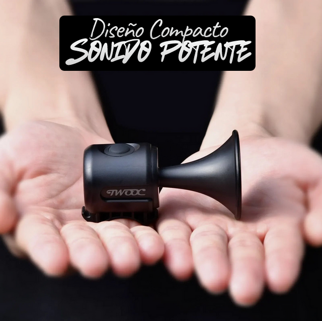 ClaxonX IPX4, Bocina para bicicleta de carretera y/o montaña, resistente al agua, batería CR2032. 120 dB.